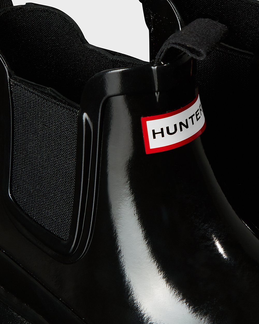 Kids Hunter Original Big Gloss - Chelsea Boots Black - 3465-NMHJE